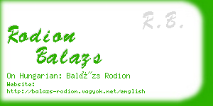 rodion balazs business card